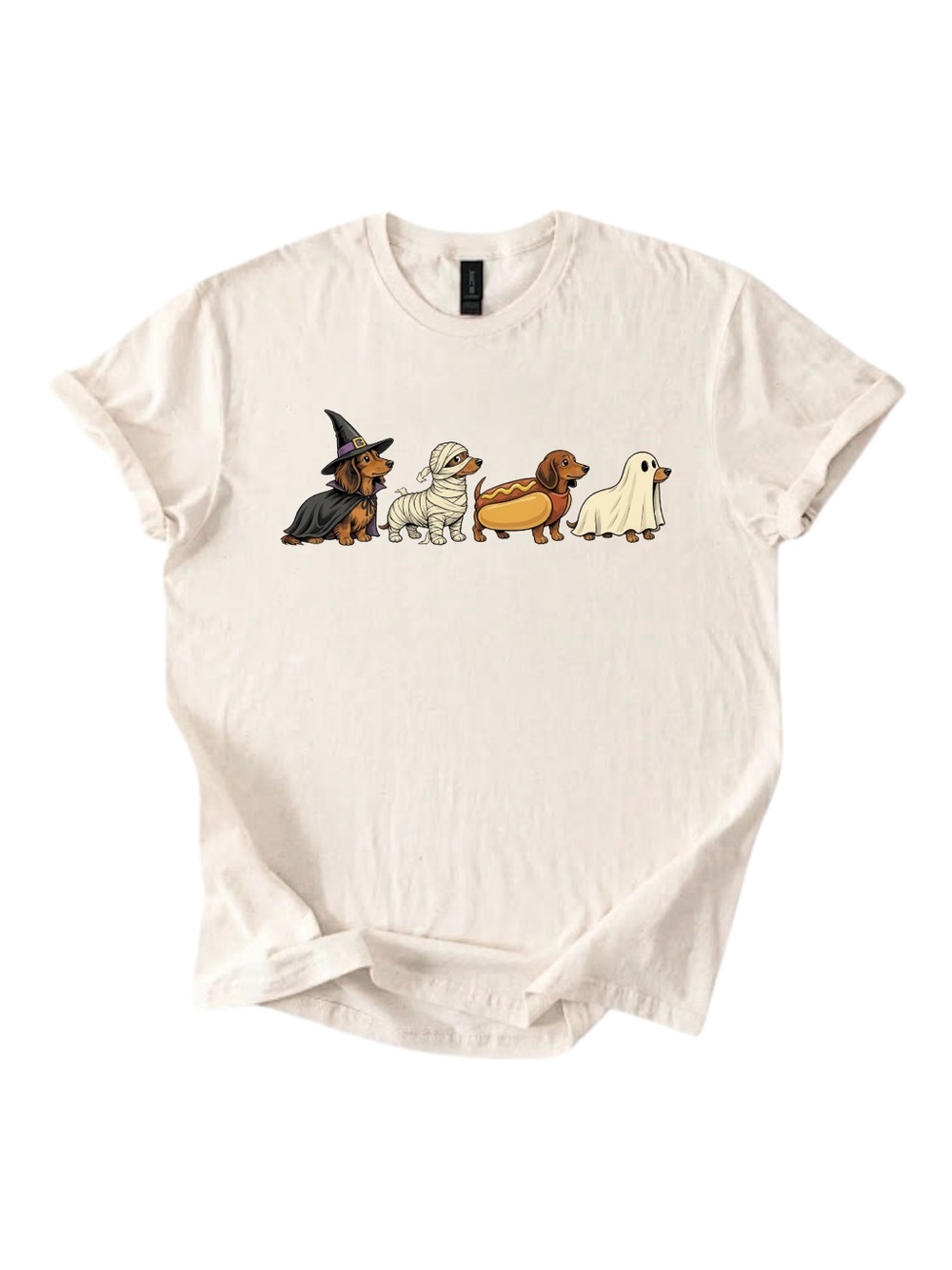 Gildan Cream Dachshund Halloween Costume T‑Shirt